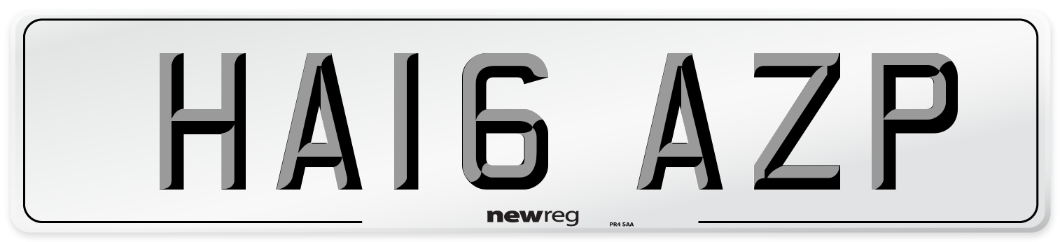 HA16 AZP Number Plate from New Reg